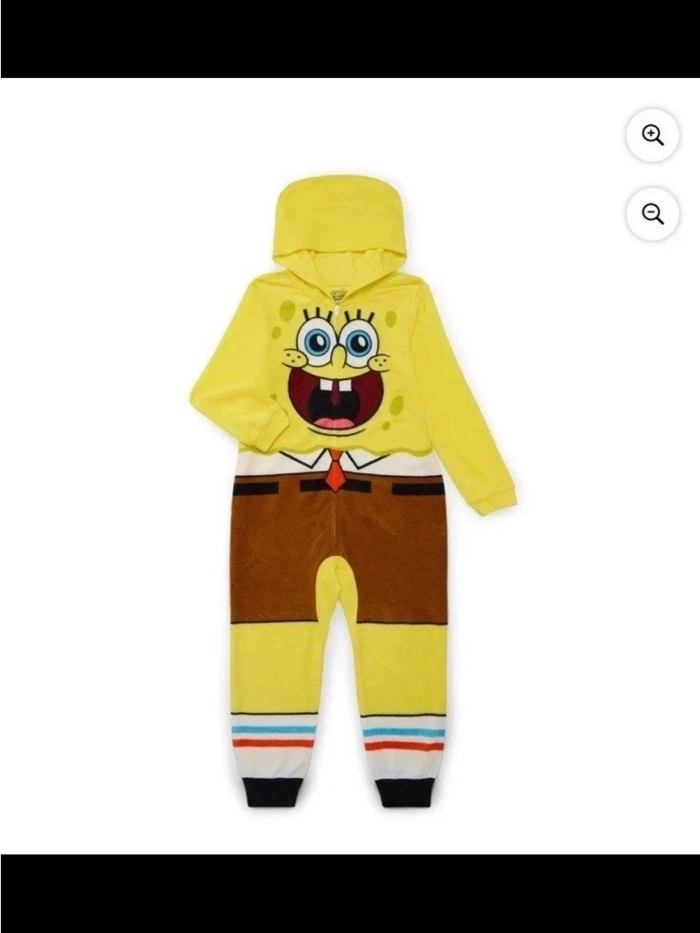 SpongeBob Squarepants Yellow Brown Hooded Kids Pajamas Onesie
